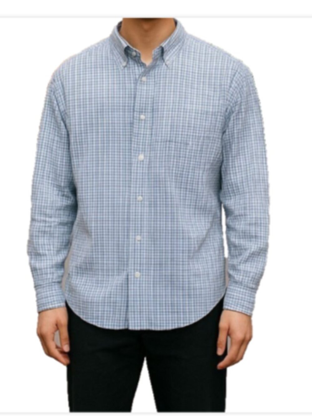 CK Calvin Klein Men’s Shirt XXL Blue Check Button Up Long Sleeve Flip Cuff EUC